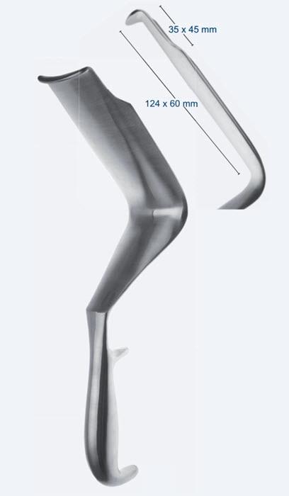 Ретрактори (ранорозширювачі) для тазу, "St.Marks", вигнуті, носик 35 х 45 мм, лезо 124 x 60 мм, довжина 290 мм. Бренд - Asanus Medizintechnik Gmb, Німеччина